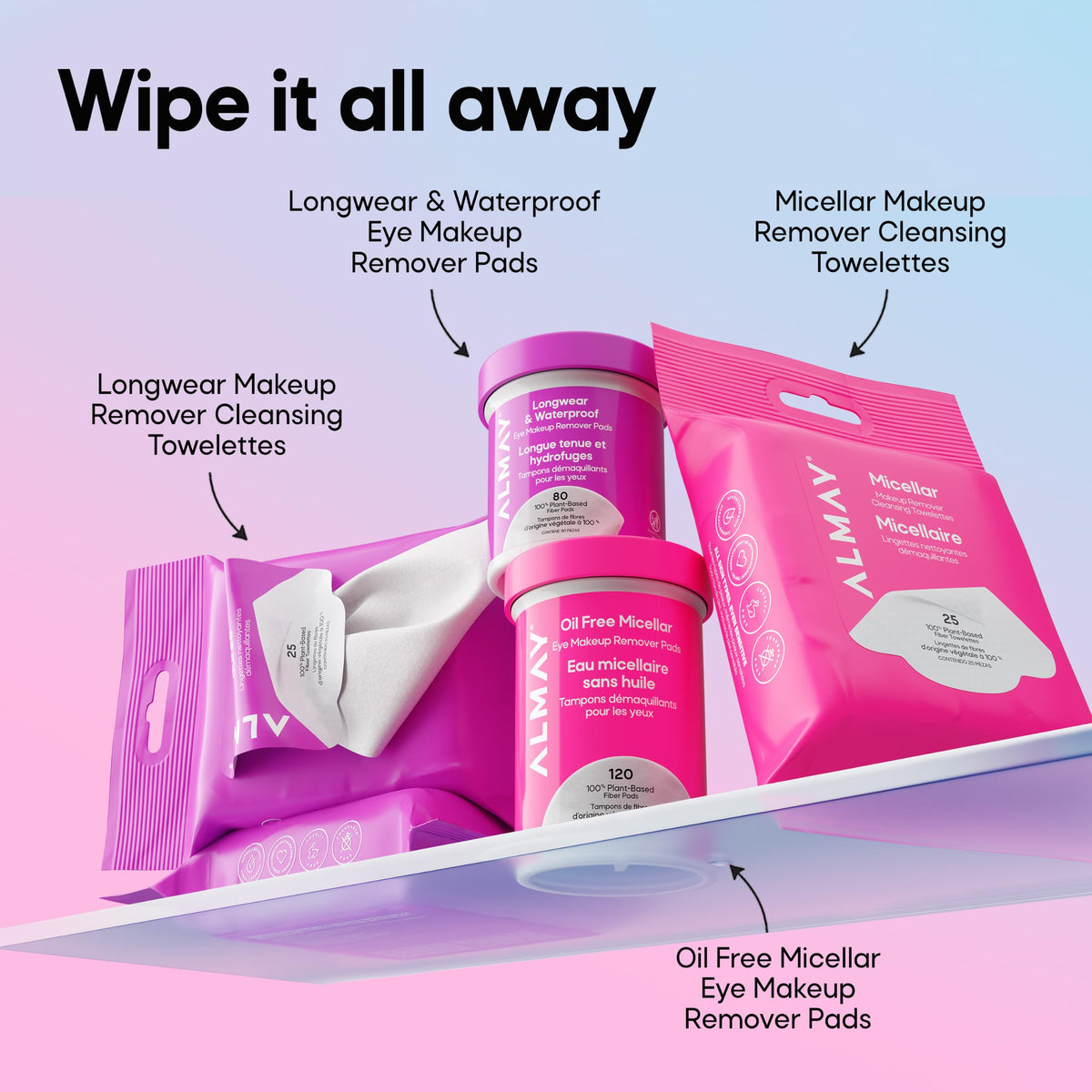 Almay Micellar Makeup Remover Cleansing Towelettes, 25 Count