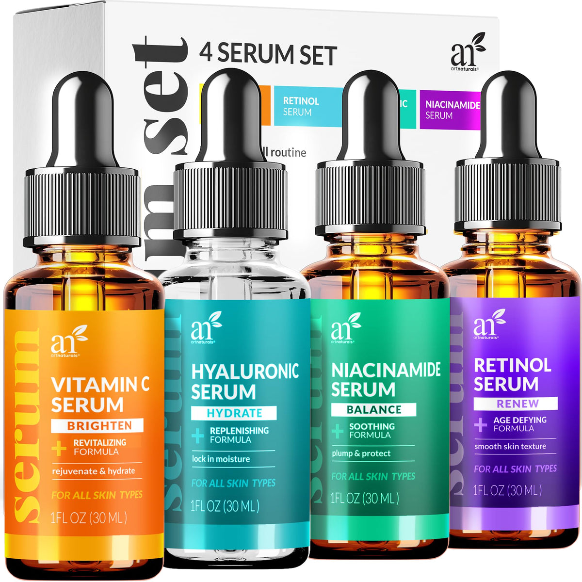 ArtNaturals Vitamin C Skincare Serum Set, 4 Piece