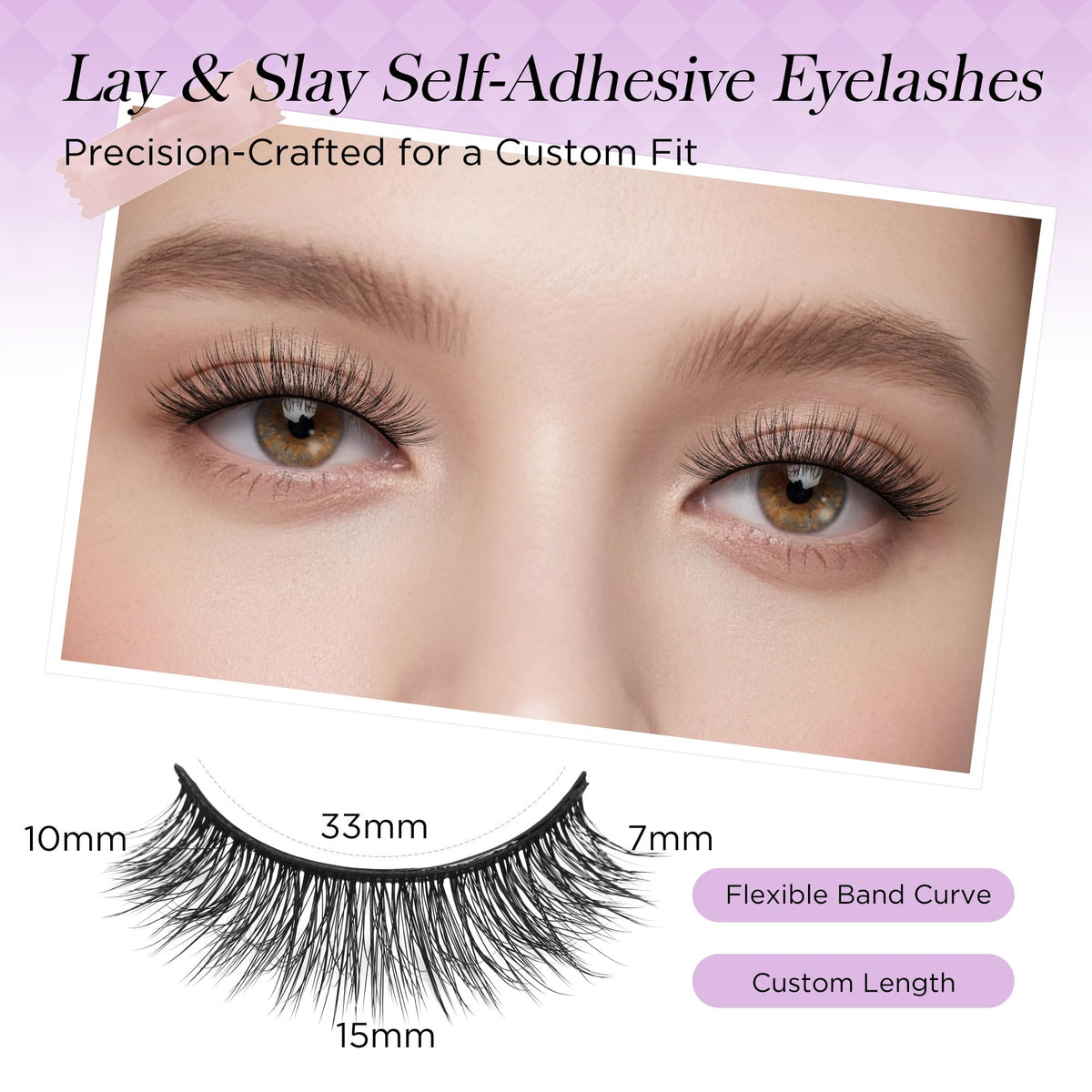 BEYELIAN Self Adhesive Eyelashes, Pre Glued Wispy False Lashes Strip Lash
