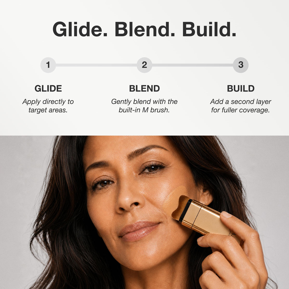 Hanae Korea 3-in-1 Foundation Stick with Brush, Full Coverage | Medium Tone