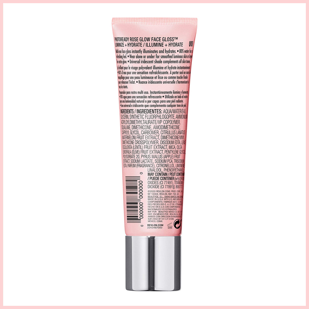 Revlon PhotoReady Rose Glow Face Gloss Makeup Primer, 1 fl oz