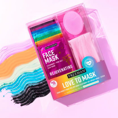 Freeman 14 Piece Love To Mask Variety Pack, Face Masks
