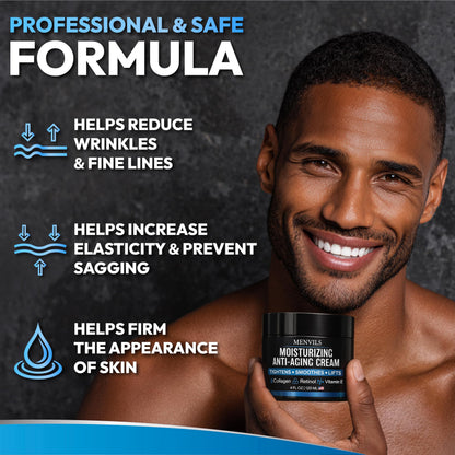 Mens Face Moisturizer Cream - Anti-Aging & Wrinkle Cream, Non-Greasy, 4 OZ