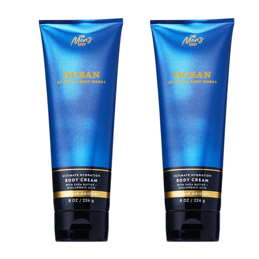 Bath & Body Works Body Cream for Men, Ocean Scent, 8 oz, 2 Pack