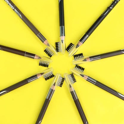 L.A. COLORS On Point Brow Pencil W/Built In Brush, Dark Brown CBP396