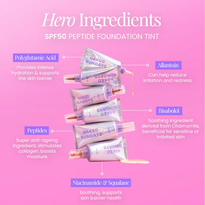 Naked Sundays BeautyScreen Peptide Foundation Tint SPF50, 2.5 Light Neutral
