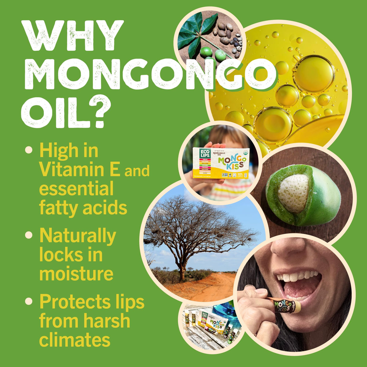 Eco Lips Mongo Kiss USDA Organic Lip Balm Variety 8-Pack Gift Set