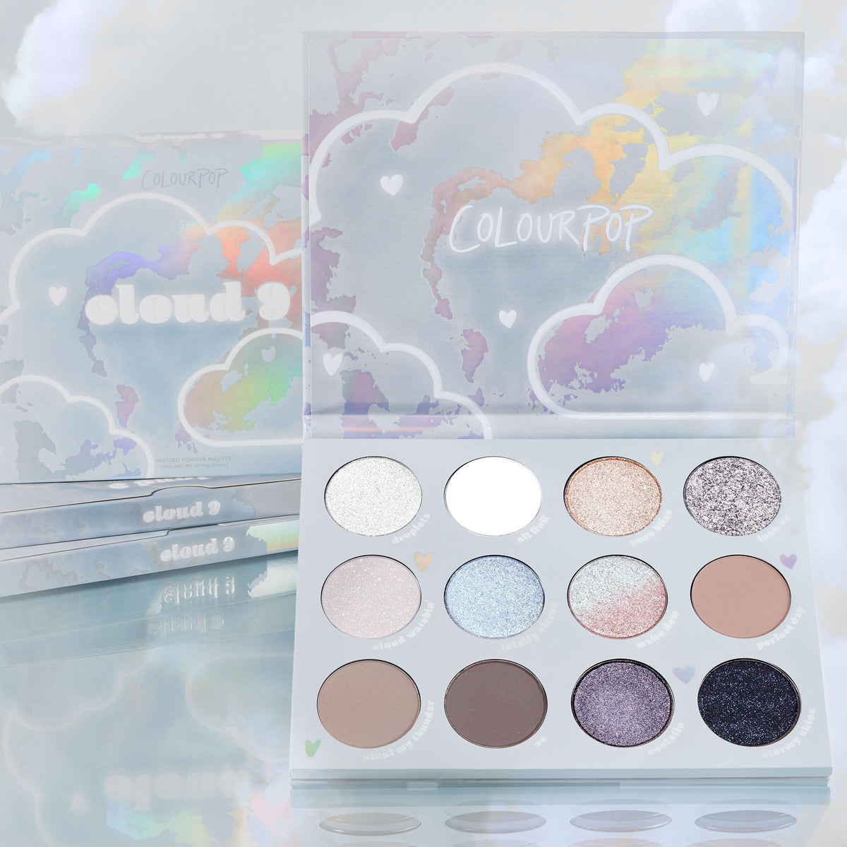 ColourPop Eyeshadow Palette - Eye Makeup Palette with Matte, Metallic, Matte Sparkle & Glitter Finishes - High-Pigment Eye Makeup with a Long-Wearing Formula - Cloud 9 (0.49 oz)
