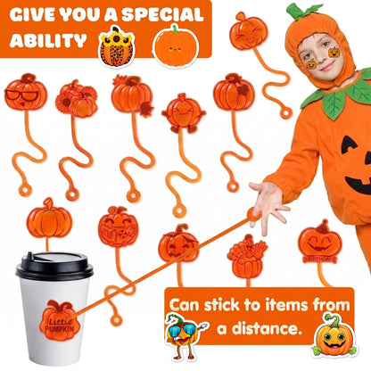 48 PCS Pumpkin Party Favors - 24 Temporary Tattoos & 24 Stick Hands