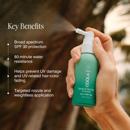 COOLA Scalp and Hair Spray Sunscreen SPF 30 Mist, 2 fl oz