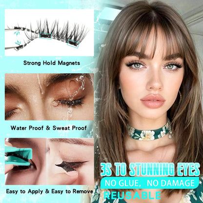Veleasha Magnetic Eyelashes with Applicator Wispy Lashes Reusable (Cloudy)
