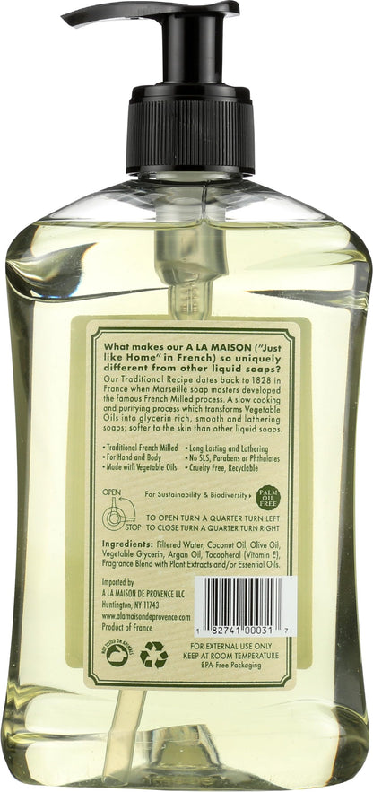 A LA MAISON Rosemary Mint French Liquid Hand Soap - Natural Hand Wash Made with Essential Oils - Biodegradable, Plant-Based, Vegan, Cruelty-Free, Alcohol & Paraben Free (16.9 oz, 1 Pack)