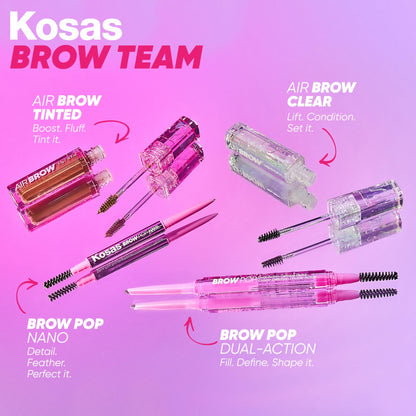 Kosas Brow Pop Nano Ultra-Fine 1mm Eyebrow Pencil w Spoolie, Medium Brown