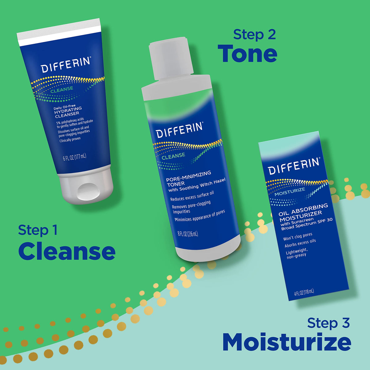 Differin Daily Oil Free Hydrating Face Wash for Acne Prone Skin, 6oz