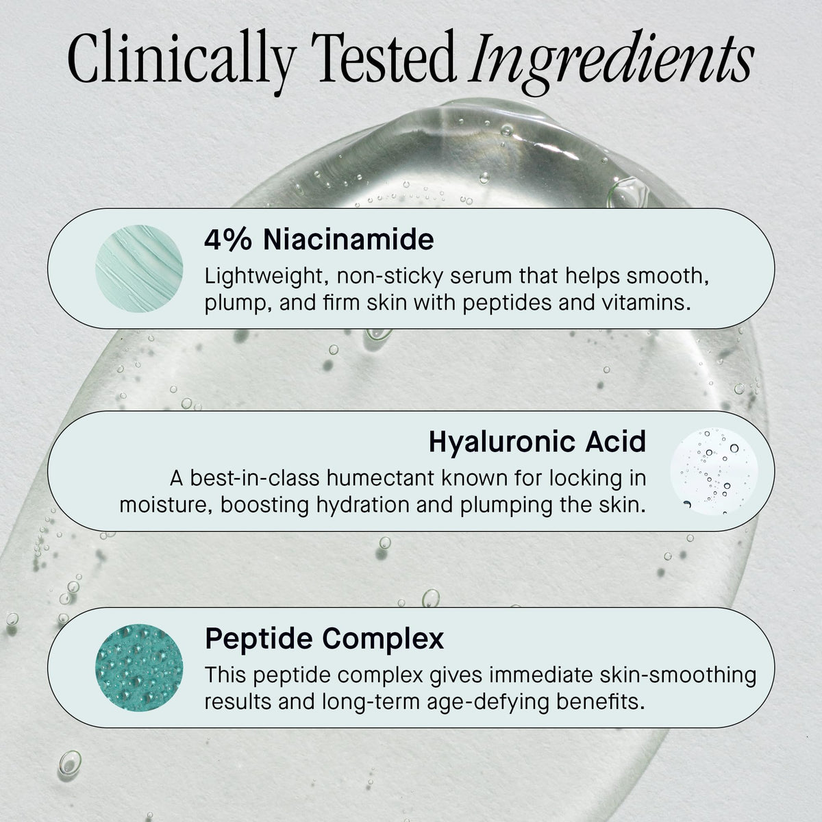 Brandefy No Needles Niacinamide Peptide + Hyaluronic Acid Face Serum