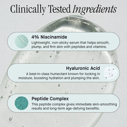 Brandefy No Needles Niacinamide Peptide + Hyaluronic Acid Face Serum
