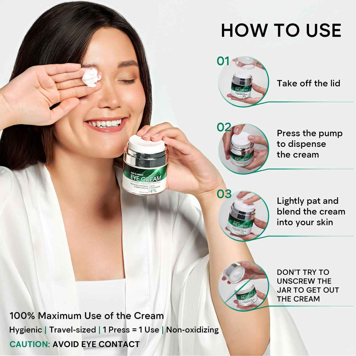 Under Eye Cream - Retinol, Caffeine & Niacinamide Care for Dark Circles