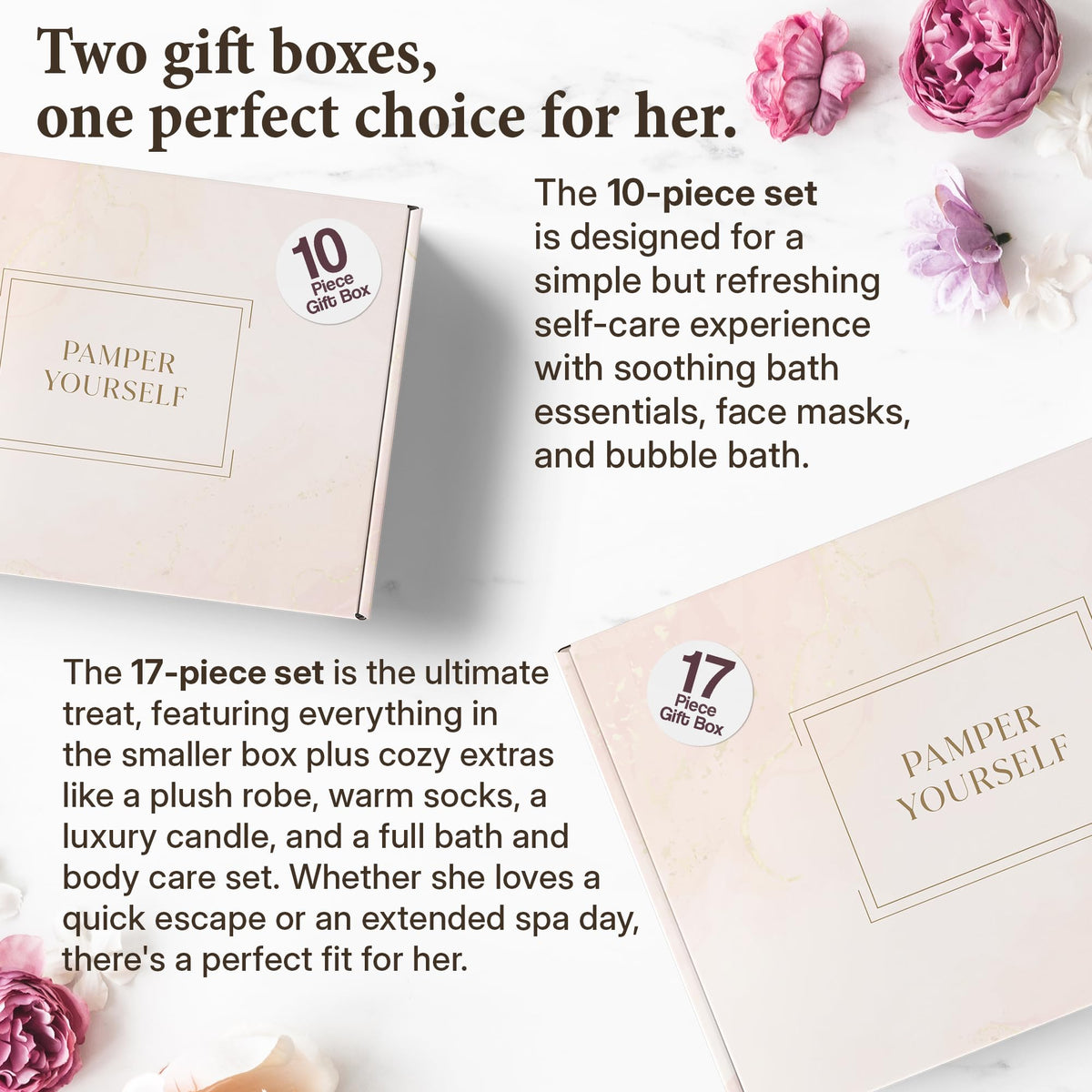 INFUSÉ 10-Piece Spa Gift Box for Women | Self-Care Set with Eye Mask, Loofa, Bath Bombs, Face Masks, Bubble Bath, Lotion, Body Wash & Bath Salts | Perfect Gift for Mom, Grandma, Wife, or Loved Ones