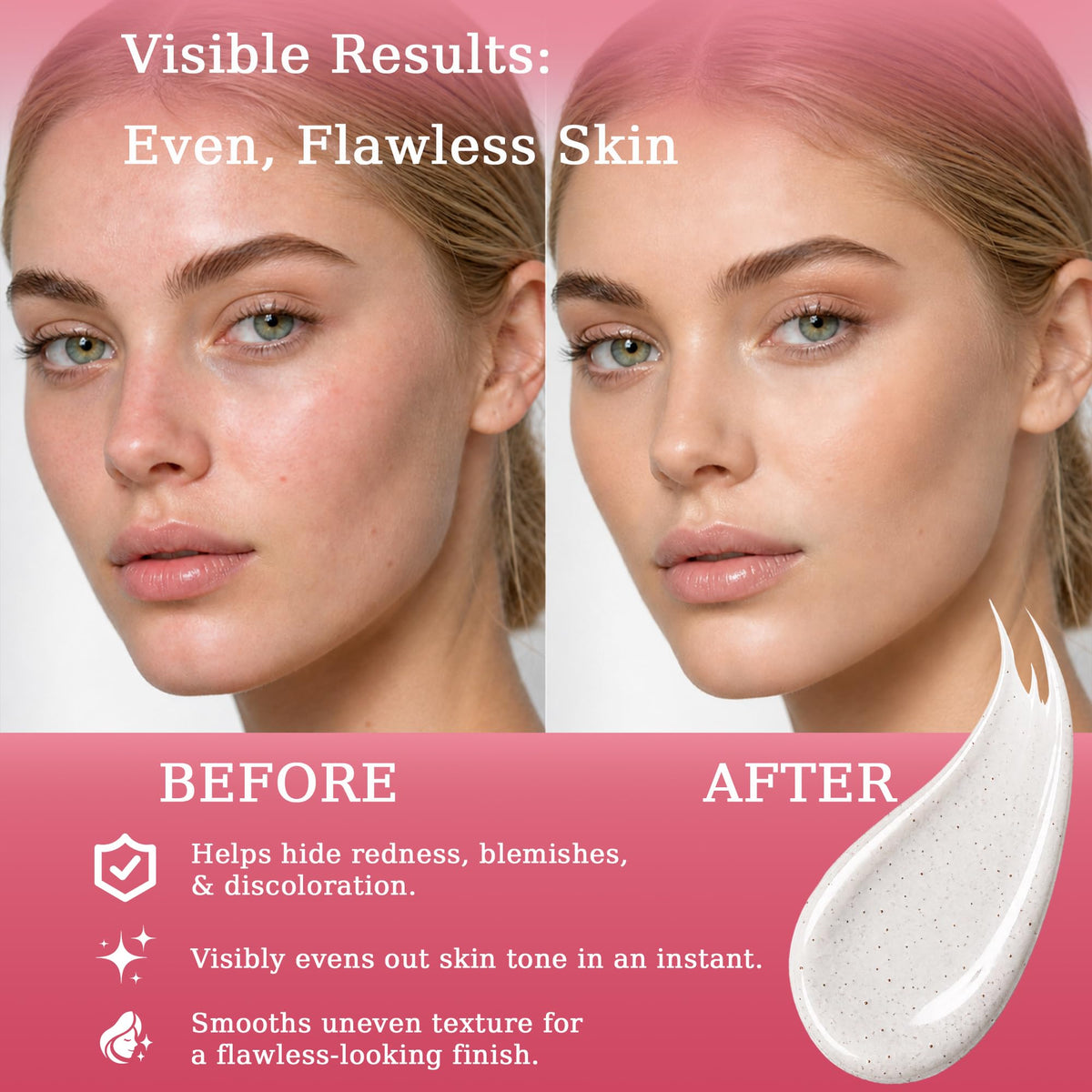 Korean Color Changing Foundation, Skin Tone Adapting Liquid Foundation for Women, Self Adjusting Natural Finish Makeup, Hydrating Coverage for Mature Skin, Blurs Fine Lines (1 PC)