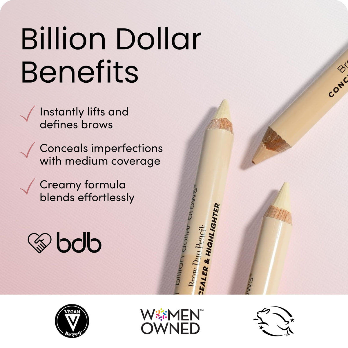 Billion Dollar Brows Duo Brow Highlighter Concealer Pencil Universal Wand