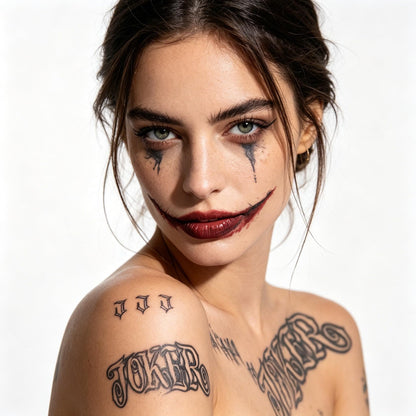 Joker Temporary Tattoos 4 Sheets Men Halloween Cosplay