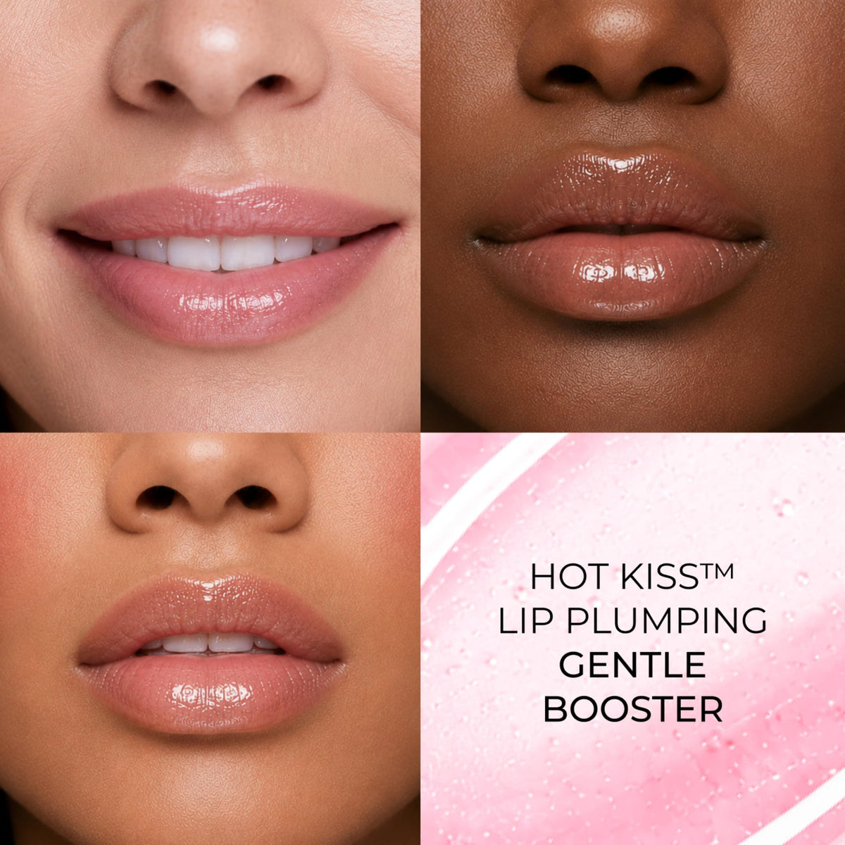 LUMINESS Hot Kiss GENTLE Lip Gloss Plumper | Hydrating Lip Plumper & Lip Booster for Fuller-Looking Lips, High Shine Lip Gloss w/Buildable Lip Stain Color, Cruelty-Free