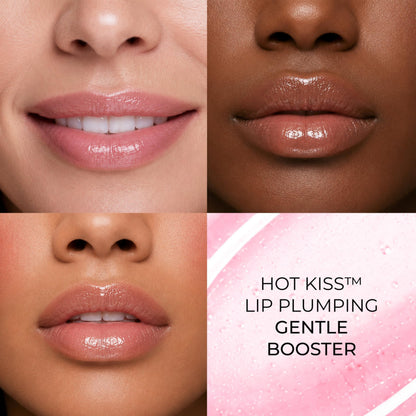 LUMINESS Hot Kiss GENTLE Lip Gloss Plumper | Hydrating Lip Plumper & Lip Booster for Fuller-Looking Lips, High Shine Lip Gloss w/Buildable Lip Stain Color, Cruelty-Free