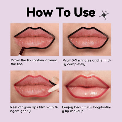 MLSMILE 4 PCS Peel Off Lip Liner Set, Lip Liner Stay