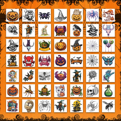 Ozepao 100 Pcs Halloween Temporary Tattoos for Adults and Kids