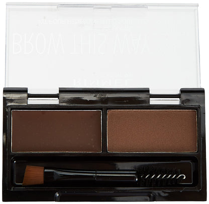 Rimmel Brow This Way Sculpting Kit, Medium Brown, Powder 0.04 Ounce, Wax 0.03 Ounce