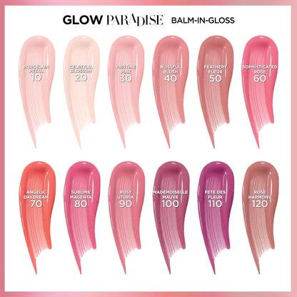 L'Oreal Paris Glow Paradise Hydrating Tinted Lip Balm-in-Gloss with Pomegranate Extract & Hyaluronic Acid, Ultra-Gentle, Non-Sticky Formula, Blissful Blush, 0.23 fl oz