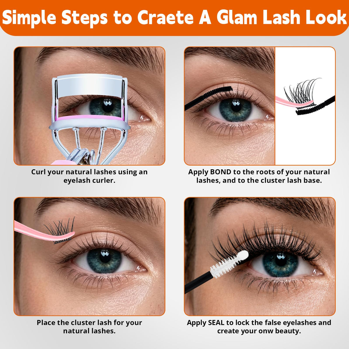 Lash Clusters 4 Style Wispy Lashes Clusters Eyelash Clusters Pestañas Postizas Naturales Cluster Eyelash Extensions Cluster Lashes Soft False Eyelashes Natural Look(W02+W04+W05+W06 Lash Only)