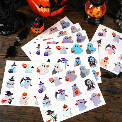 JUNEBRUSHS 120 Pcs Halloween Glitter Temporary Tattoos