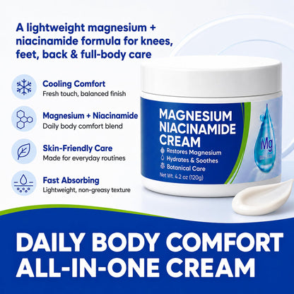 Magnesium Niacinamide Freeze Relief Cream: Fast-Acting Freeze Cream for Knees, Muscles, Joints, Neck, Back, Hips, Legs & Feet – Fast-Absorbing Cooling Formula Magnesium Chloride Cream, Non-Greasy