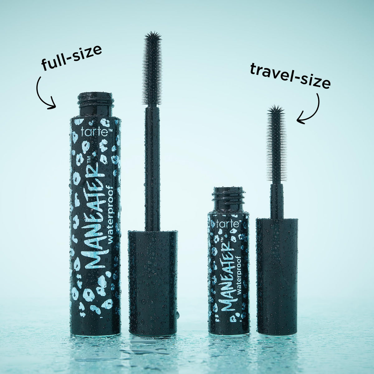 tarte maneater waterproof mascara – Extreme Curl, Instant Volume & Length, 16HR Ultra-Creamy Longwear Eye Makeup, Cruelty-Free, full size, black