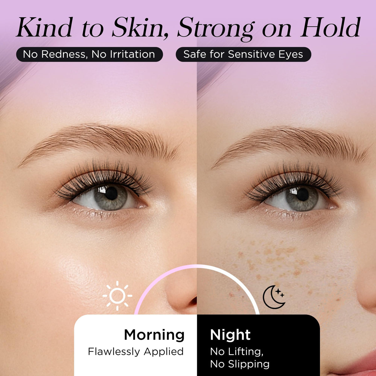 BEYELIAN Self Adhesive Eyelashes, Pre Glued Wispy False Lashes Strip Lash