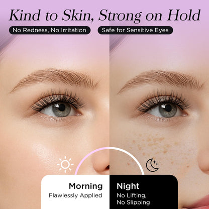 BEYELIAN Self Adhesive Eyelashes, Pre Glued Wispy False Lashes Strip Lash