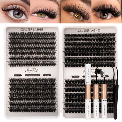 518Pcs Lash Cluster Book Set with Lash Bond & Seal and Lash Tweezers