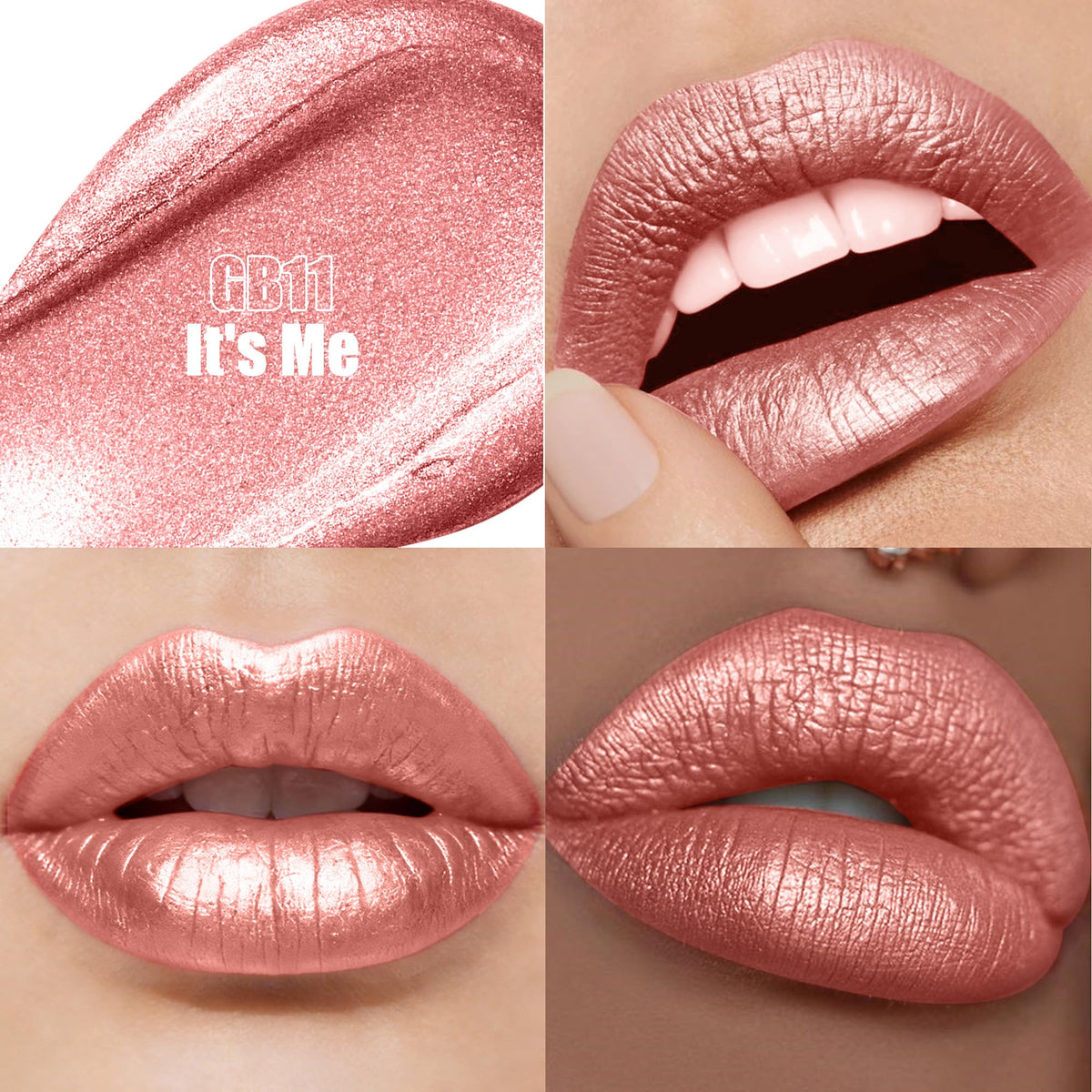 Nude Metallic Lipstick and Lip Liner Combo Glitter Lipsticks for Women