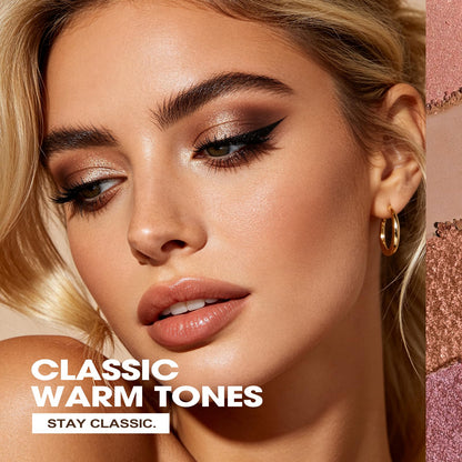 PRALOVIXAE 14-Color Baked Eyeshadow Palette, Matte & Shimmer, Sunset Blush