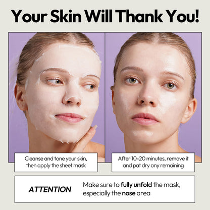 LAPCOS K Beauty Collagen Sheet - Skin Firming Face Mask (Pack of 5)