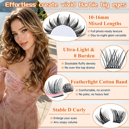 Lash Clusters 4 Style Wispy Lashes Clusters Eyelash Clusters Pestañas Postizas Naturales Cluster Eyelash Extensions Cluster Lashes Soft False Eyelashes Natural Look(W02+W04+W05+W06 Lash Only)