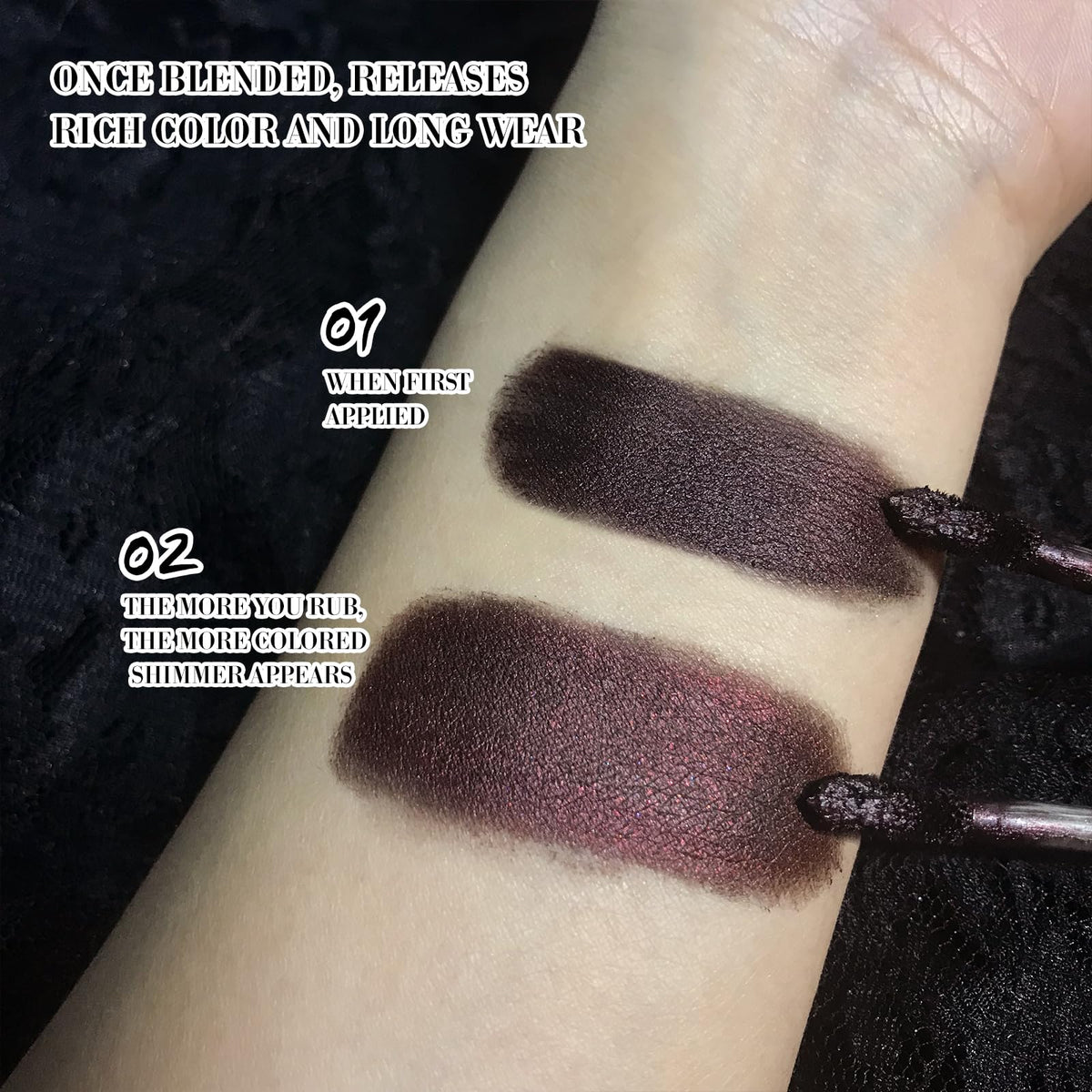 Goth Lip Gloss, Highly Pigmented Matte Burgundy Dark Lipstick with Shimmer, Silky Long Lasting Goth Makeup Shiny Lip Stain for Women, Moisturizing Lipstick for Daily, Halloween Vampire, Witch, Theater