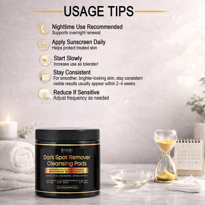 Dark Spot Remover Cleansing Pads with Kojic Acid & Turmeric for Face & Body