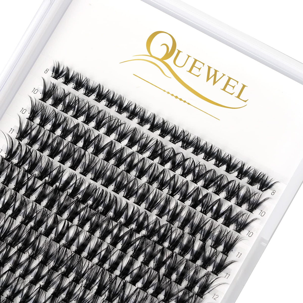 QUEWEL Cluster Lashes 240Pcs Individual Lashes 40D 0.07D Curl Mix8-14mm Lash Extensions Clusters Lash Soft&Natural False Eyelashes Individual DIY Eyelash Extension at Home(40D 0.07D MIX8-14)