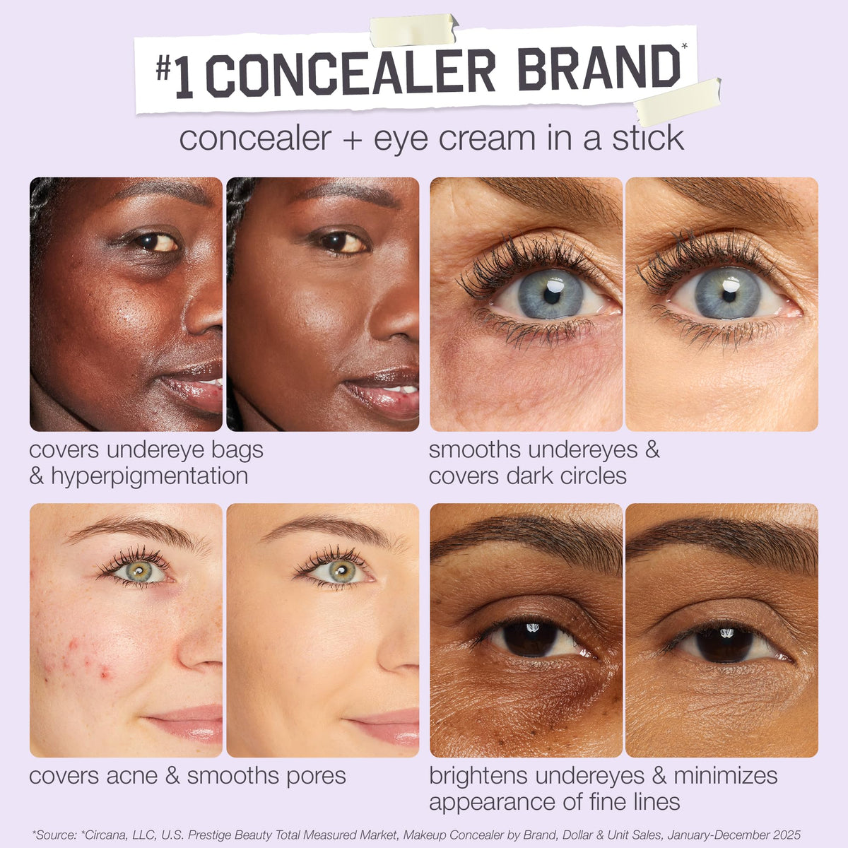 tarte shape tape blur concealer stick - Full Coverage Crease-Proof Makeup, Diamond-Shaped Precision Tip for Instant Eye Lift Effect, 50% Skin-loving Ingredients, Vegan & Cruelty-Free, full size, 8B