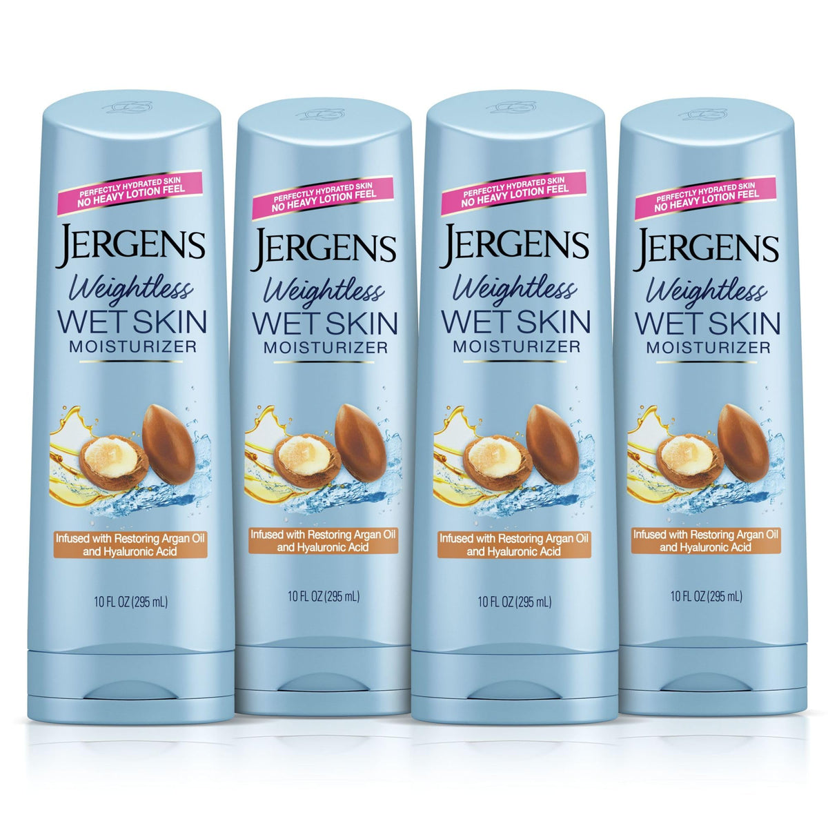 Jergens In Shower Lotion For Dry Skin, Wet Skin Moisturizer, 10 oz, 4 Pack