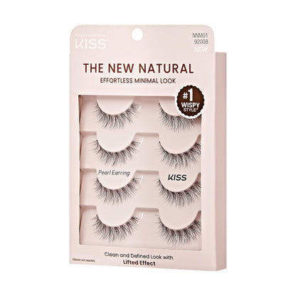 Kiss The New Natural, False Eyelashes, 'Pearl Earring', 12mm, Includes 4 Pairs Of Lashes, Easy to Apply, Reusable Lash Clusters