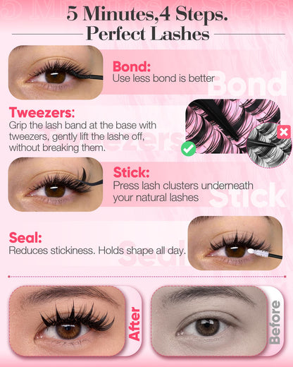 Fairy Lash Clusters Manga Eyelash Clusters D Curl Anime Individual Lashes