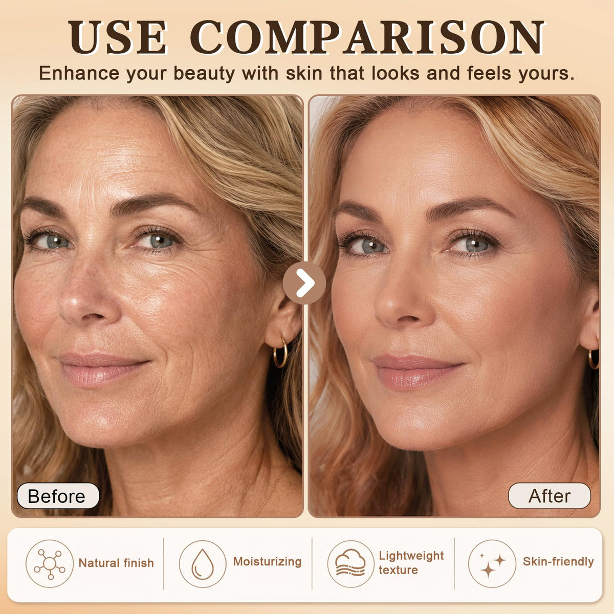 QIUFSSE Color Changing Foundation for Mature Skin,Face Makeup - 02 Medium